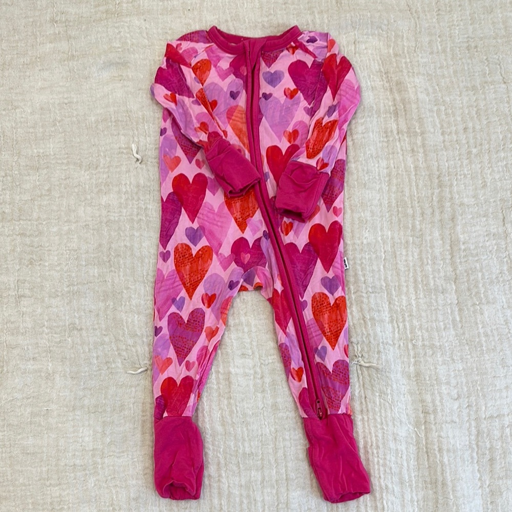 Little Sleepies Hearts and Crafts Zippy Size 3-6 Months